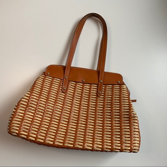 Lamberton Truex Handbags - Lamberton Truex Wicker Satchel Purse Bag Brown